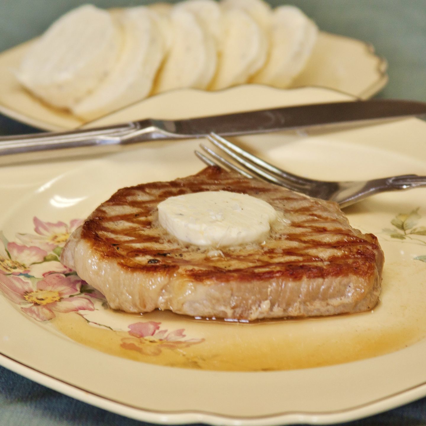 Steaks with Horseradish Compound Butter